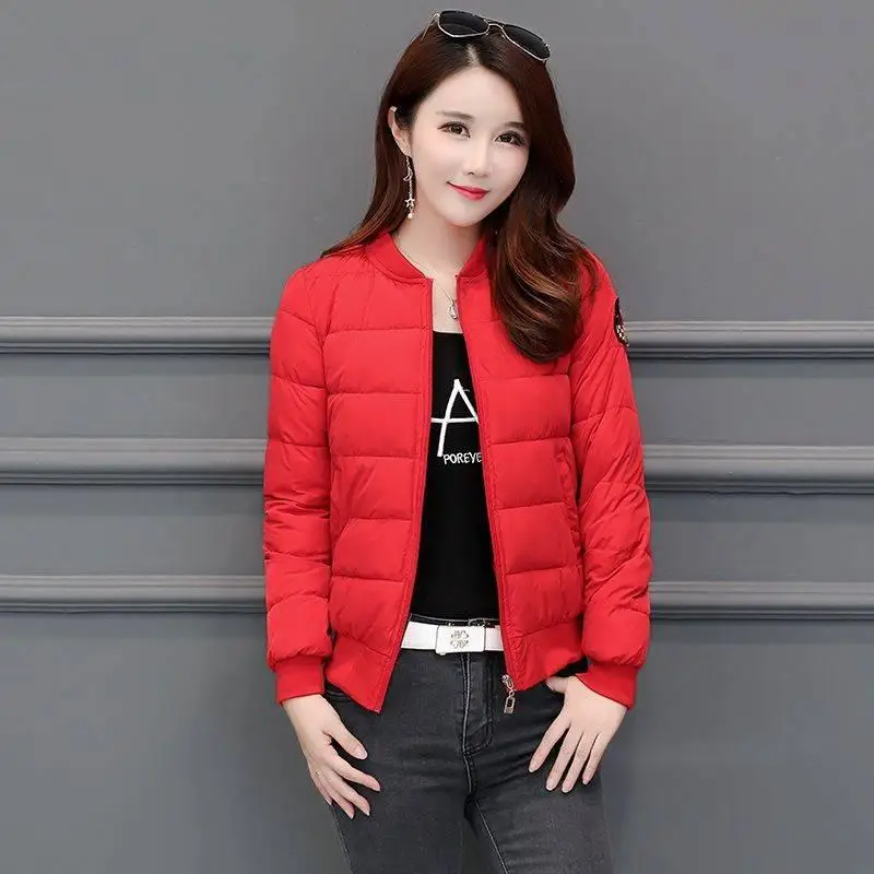 Осенние и зимние женские куртки повседневные пальто новая мода корейский стиль толстые теплые парки Женская верхняя одежда пальто P137 - Цвет: Red