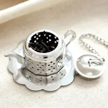 100 шт/партия чайный горшок форма из нержавеющей стали сеточка для заваривания листового чая фильтр ложка-шарик