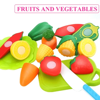 

Children's Kitchen Play House Toys Bulk Vegetables Fruit Cut And Cut Fruit Montessori Learning Educational Pretend Play Kid Toys