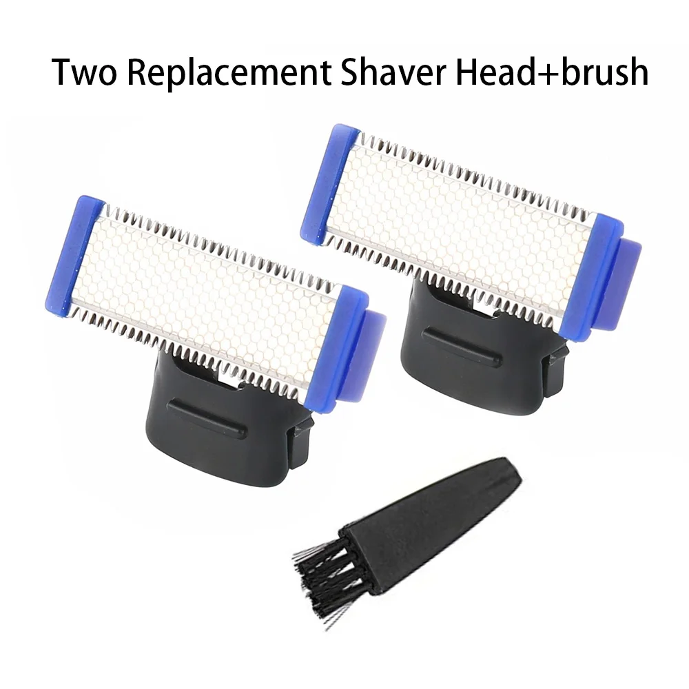 2 shaver head Перезаряжаемый бритвенный клинок заменяет головки мужские безопасные бритвы лицо, борода бритье, удаление волос триммер слой бритвенная головка - Цвет: 2 shaver head