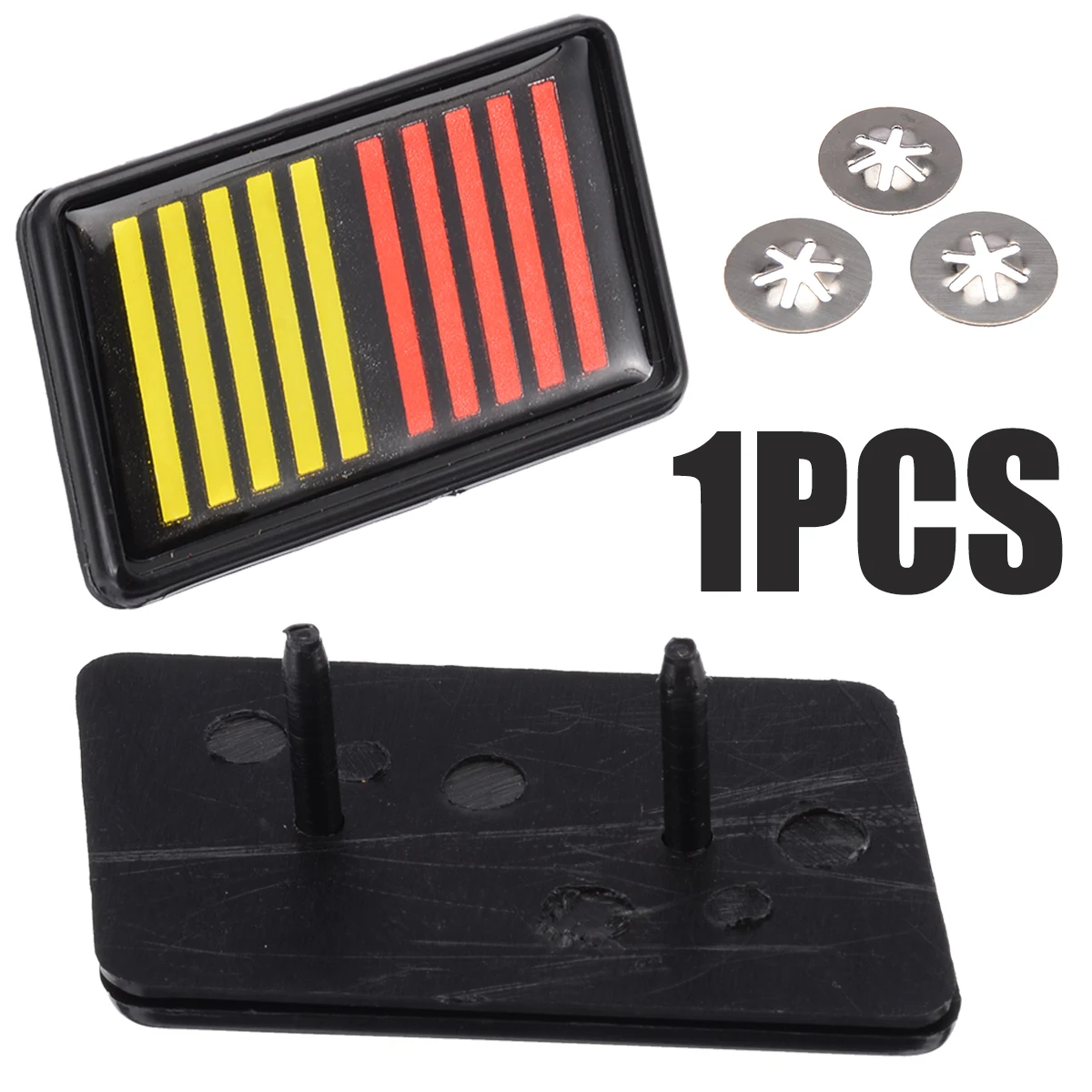 1set Car Ralliart Stripe Bar Grille Red Yellow Black Emblem Badge For Mitsubishi Ralliart Emblem Car Decorative Accessories