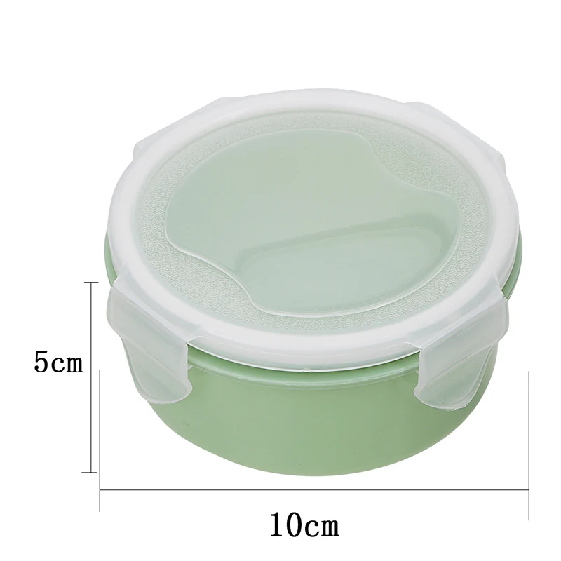 Urijk 280/380 мл мини пластиковый Ланч-бокс контейнер Bento box круглый/прямоугольный контейнер для еды контейнер с крышкой герметичный - Цвет: Round Blue