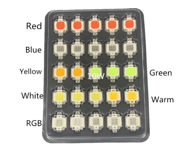 Vegatable Chip10w Led Chip Beads Rgb White Warm White Red Green Blue  Yellow 12v