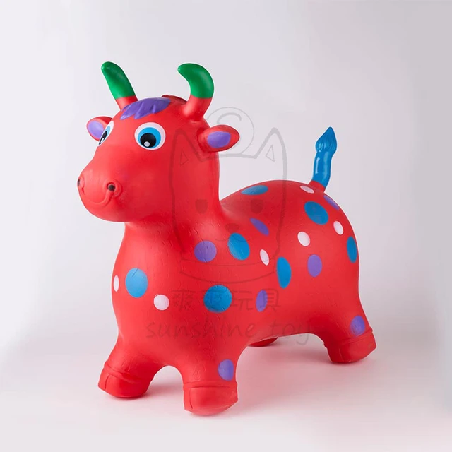 Baby Cute Inflatable Jumping Horse Bouncy Sports Games Colorful Ride on Animal Toys Children Toys for Kids 58*28*50cm 2