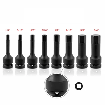 

1/4inch-3/4inch High Carbon Steel Hexagonal Impact Sockets Hand Tool Durable