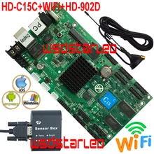 HD-C15C+ WI-FI+ HD-902D Температура+ Влажность+ датчик яркости асинхронная полноцветная P10 P8 P6 P5 P3 P2 светодиодный плата управления экраном