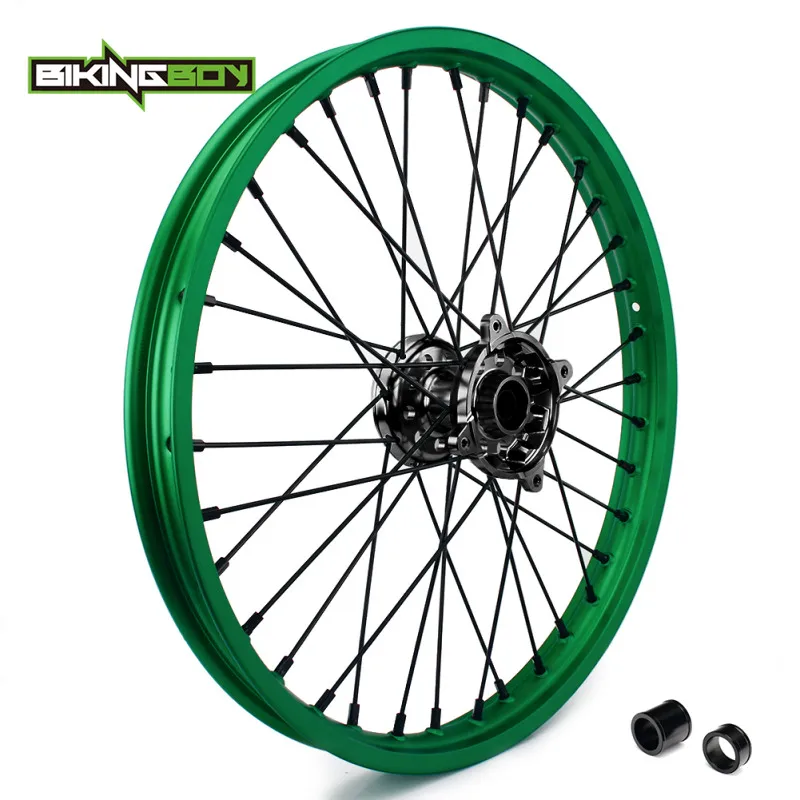 BIKINGBOY спереди и сзади 2" 19" обод колеса концентратор для KX250F KX450F 2006- KXF 250 KX-F 450 KX 125 250 06-13 KLX 450 R 08 09 10 11 - Цвет: Front Black
