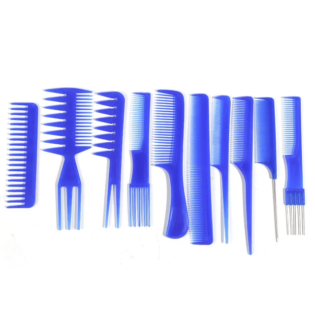 Stylist Anti-static Hairdressing Combs,Multifunctional Hair Design Hair Detangler Comb Makeup Barber Haircare Styling Tool Set blue set
