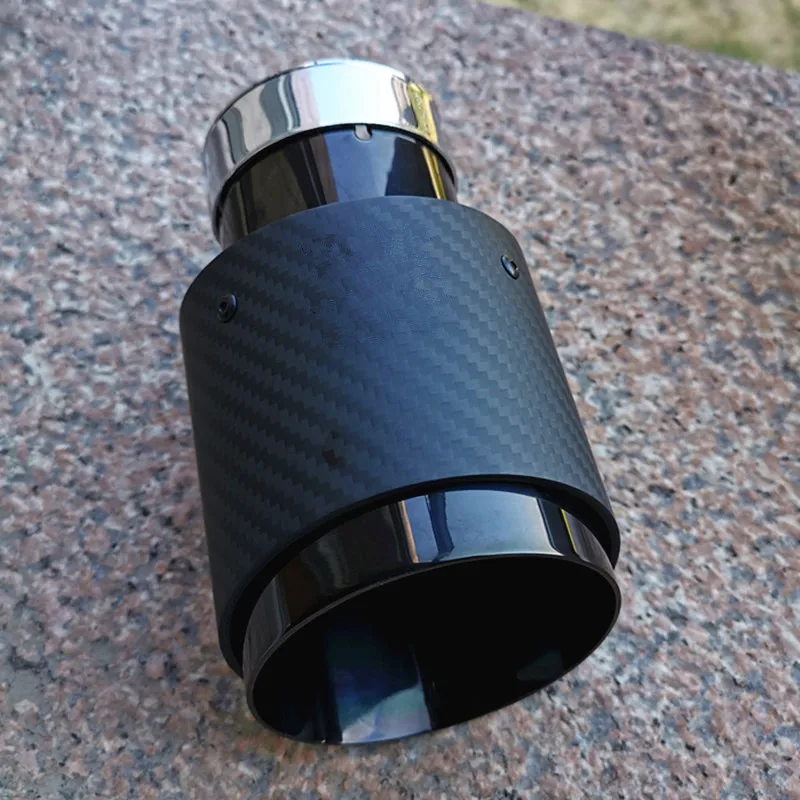 

TOP GRADE CARBON FIBER Akrapovic EXHAUST TIP MUFFLER TIP WITH TITAN BLACK PIPE car-styling