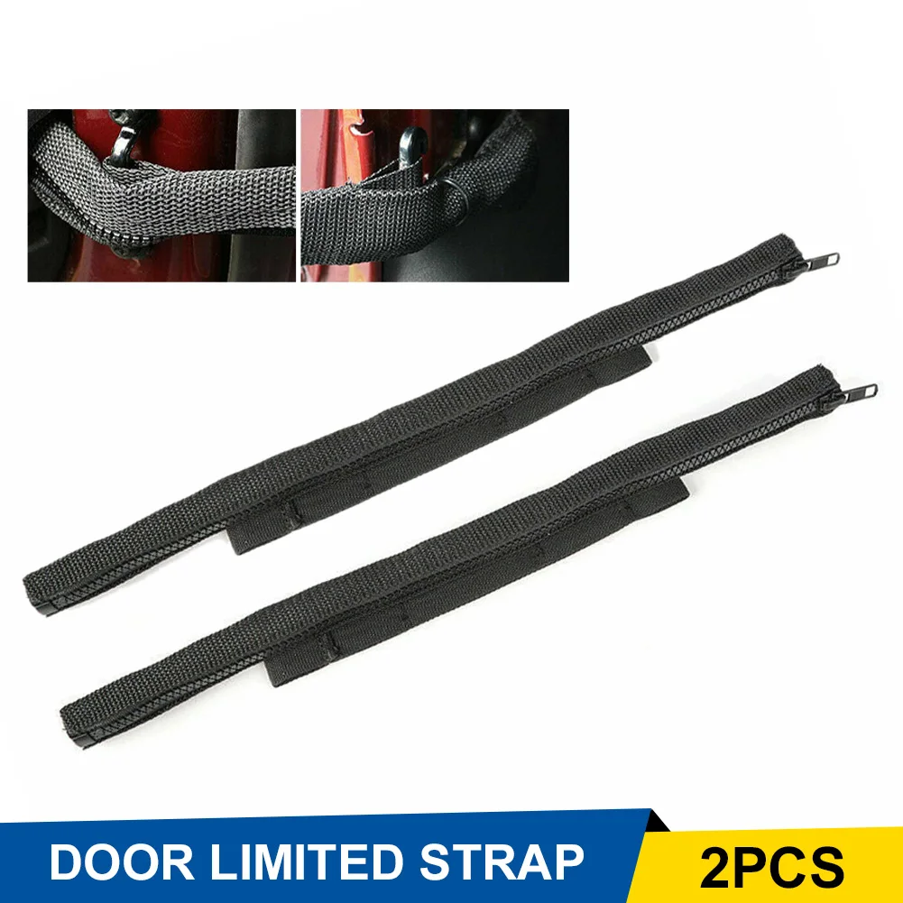 Door Limiting Straps 2pcs Black Door Limiting Straps Wire Protecting Harness For Jeep Wrangler JK 2007-17 Modification Parts Protecting Harness