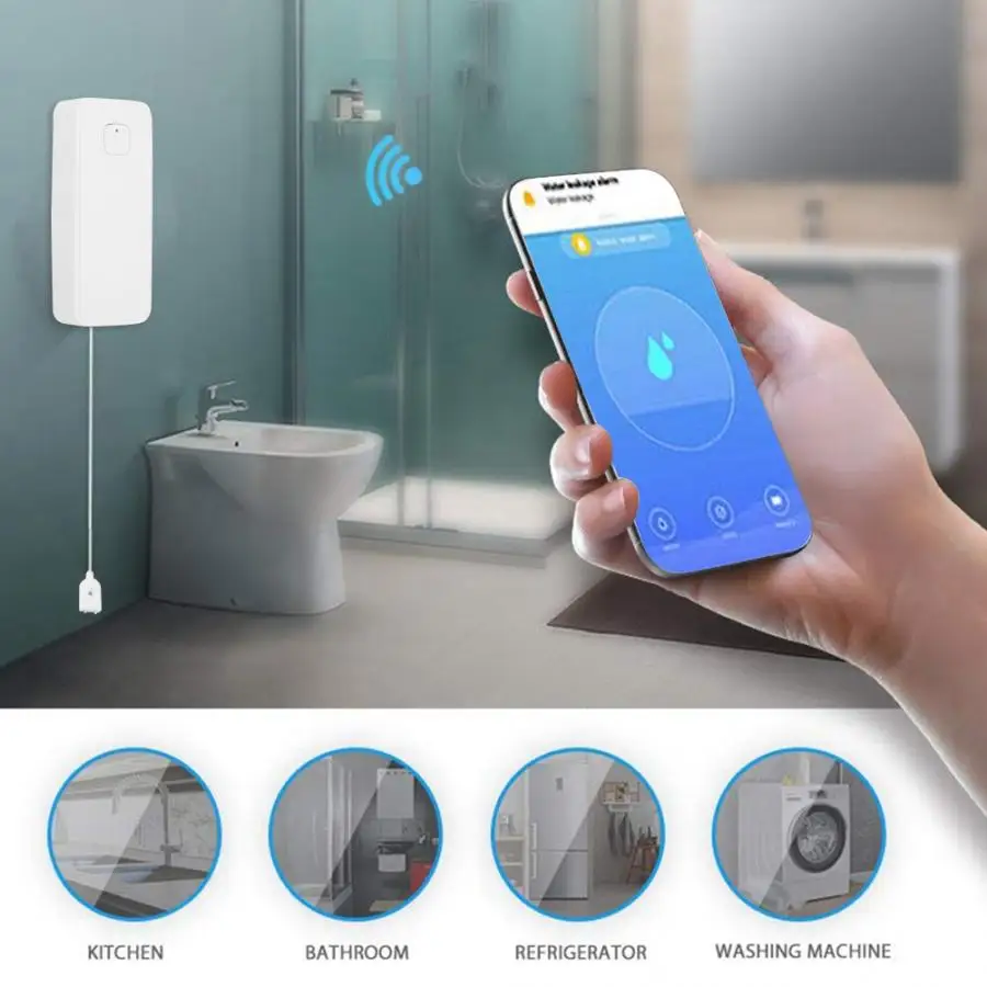WiFi беспроводной умный датчик утечки воды Датчик уровня воды