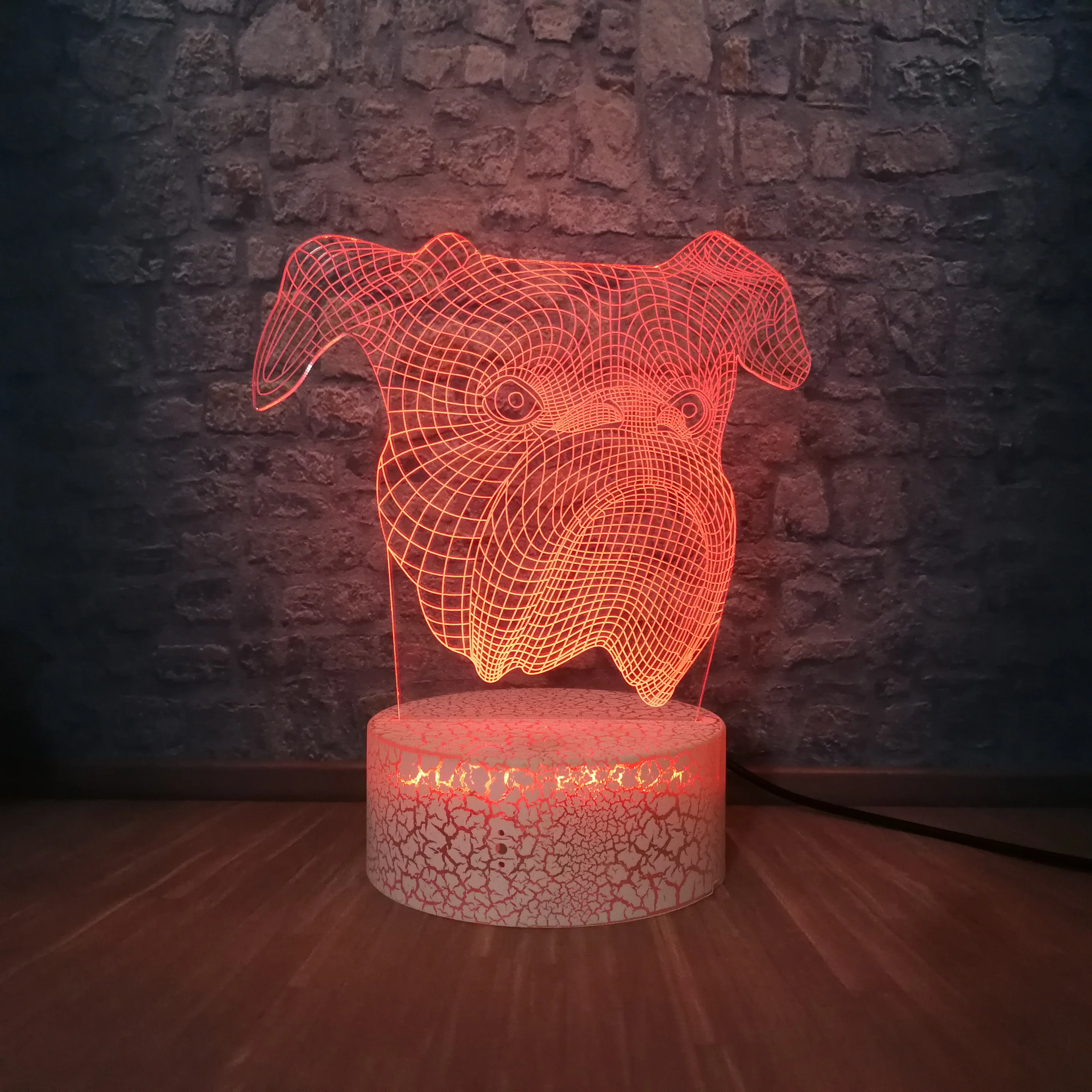 Собака Щенок Форма лампы дистанционное и сенсорное управление светодиодный 3d-ночник настольная лампа Рождественское украшение для дома прекрасные подарки игрушки для детей