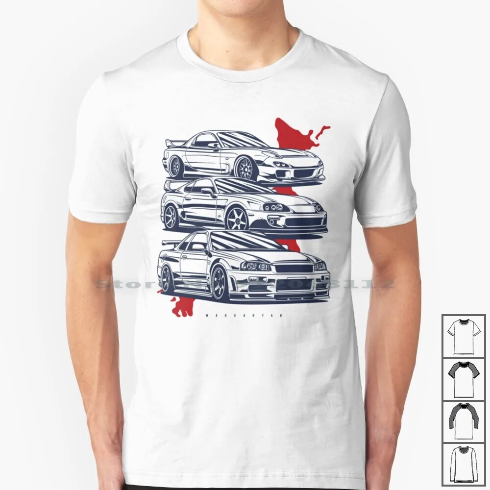Jdm экипаж. Rx7 Skyline Gtr футболка 100% хлопок автомобиль спортивный Япония дрифт Легенда