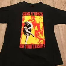 Vintage Guns N Roses usa tu ilusión 1991 camiseta gráfica de doble cara talla Xl