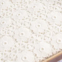 Высококачественная однотонная ткань с вышивкой водорастворимое кружево с полыми цветами tissu Высококачественная кружевная ткань для свадебного платья