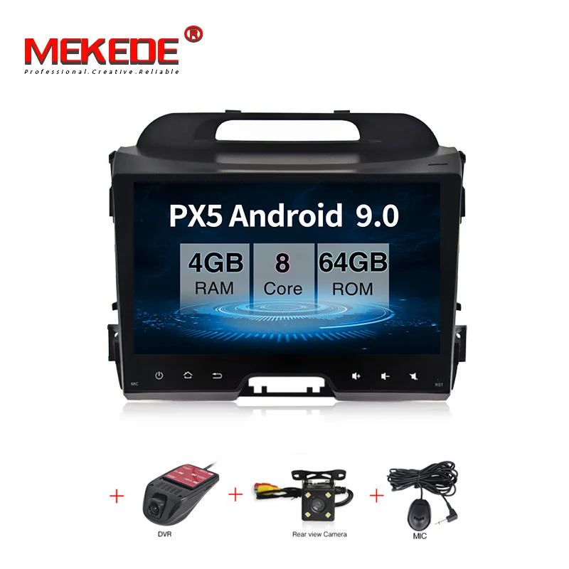 8 ядерный Android 9,0 7 дюймов 2Din автомобильный Радио сенсорный экран gps DVD мультимедийный плеер для Kia SPORTAGE 2010-2012 FM Камера просмотра wifi BT - Цвет: 64G add DVR camera