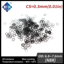 10 шт./лот резиновая черная NBR CS 0,3 мм толщина OD6.8/7,6 мм уплотнительное кольцо маслостойкая Водонепроницаемая Нитриловая Резина