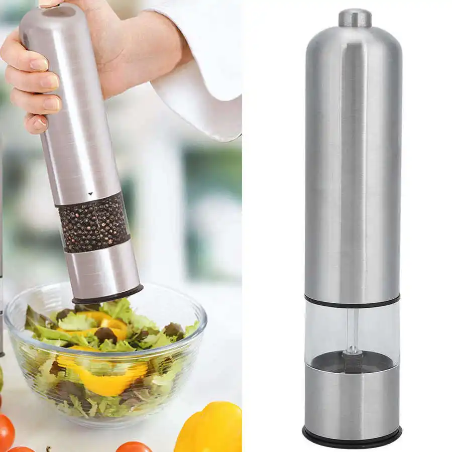 

Electric Pepper Grinder Salt Spice Herbal Containers Mill Adjustable Coarseness Home Kitchen Cooking BBQ Tools
