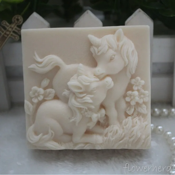 Cake Fondant Decor 3D Unicorn Flower Shape Silicone Soap Mold Form Scented Candle Moulds Handmade Making DIY Ice Engraving | Дом и сад