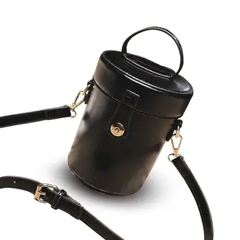 

Women Women Vintage Small Bucket Shoulder Messenger Bags PU Leather Delicate Hardware Casual Style Daily Party Ladies Handbag 2
