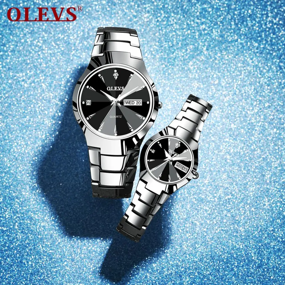 

lovers Watch Montre de couple waterproof automatic date Luxury Quartz Wrist Watch for Men and Women Tungsten steel watch