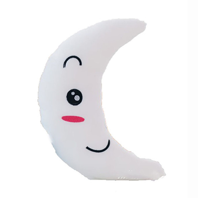 38CM Colorful Moon Shape Plush Toys Luminous Glowing LED Light Pillow Soft  Kawaii Stuffed Lovely Kids Toy Birthday Gift