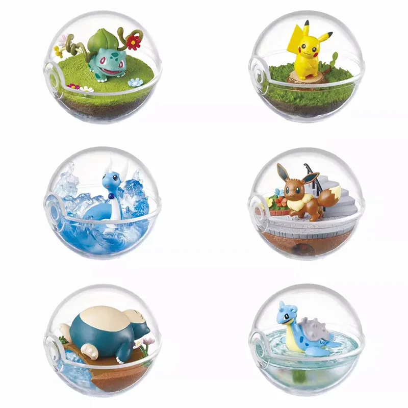 6 шт./компл. прозрачный шар с храпом Lapras Bulbasaur Dragonair аниме pkm фигурки куклы экшн
