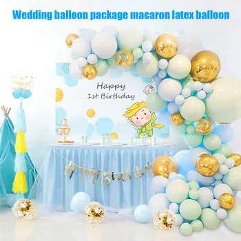 

126Pcs/Set Happy Birthday Party DIY Decor Balloons Blue Golden Confetti Foil Ballons Wedding Arches Kids Baby Boy Room Decor New