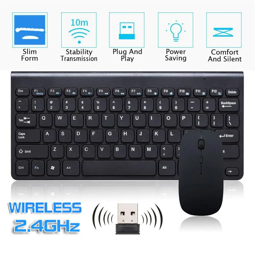

New Wireless Keyboard Mouse Combo Set Keyboard 2.4G Rechargeable Multi System Compatible Wireless Portable Keyboard Dropshipping