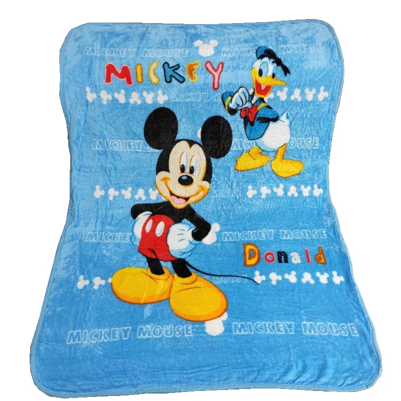 

Disney Sky Blue Mickey Minnie Mouse Donald Duck Flannel Thin Lightweight Towel Blanket Throw 100x140cm for Baby on Bed Sofa