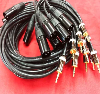 

10pcs 3m 3.5mm Male Plug to 3 Pin XLR Male MIC Microphone Plug solder Connector Cable