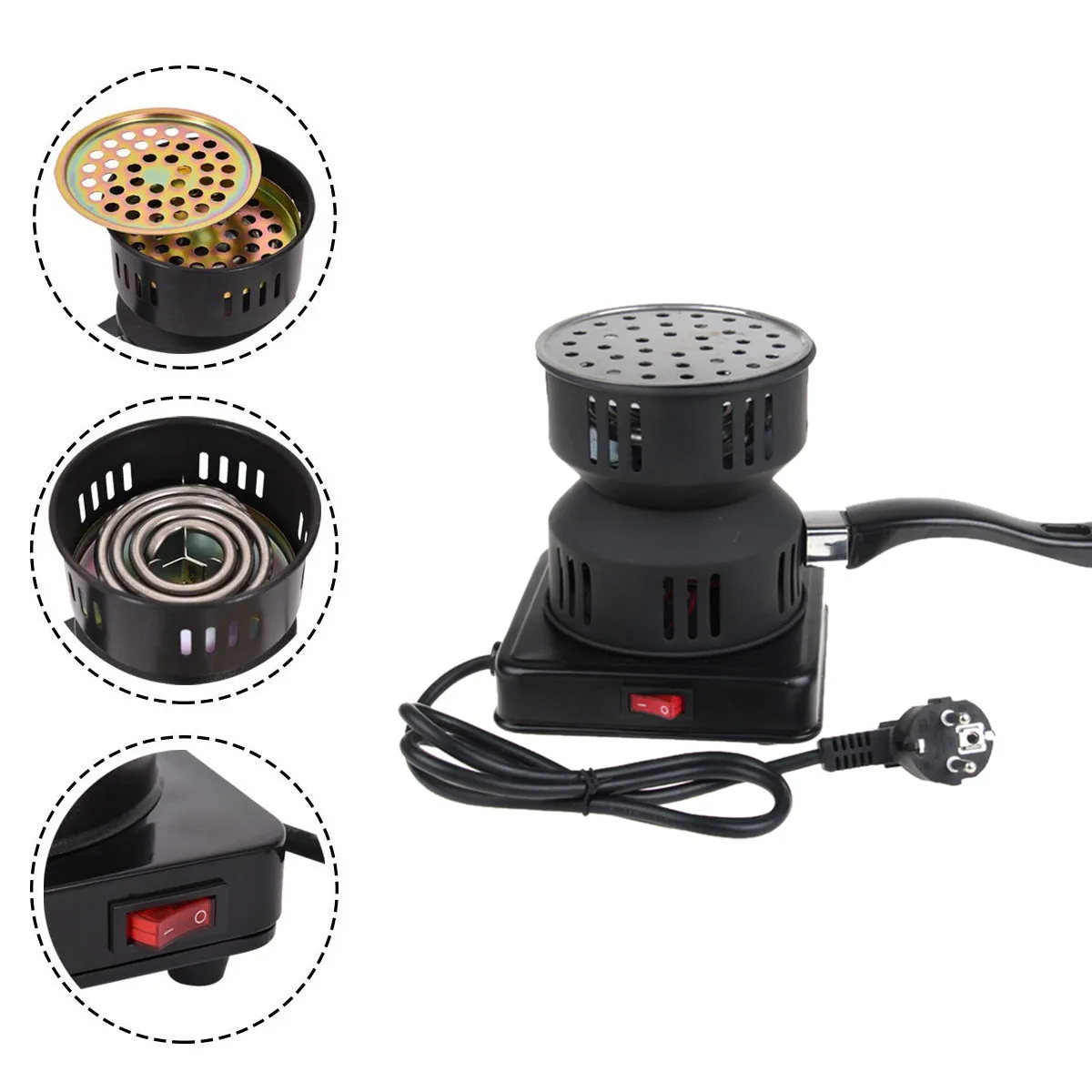 Новинка на угле электричестве стартер для кальяна, наргила печь угольная горелка для барбекю штепсельная вилка европейского стандарта, электронный кальян, термостойкие покрытие