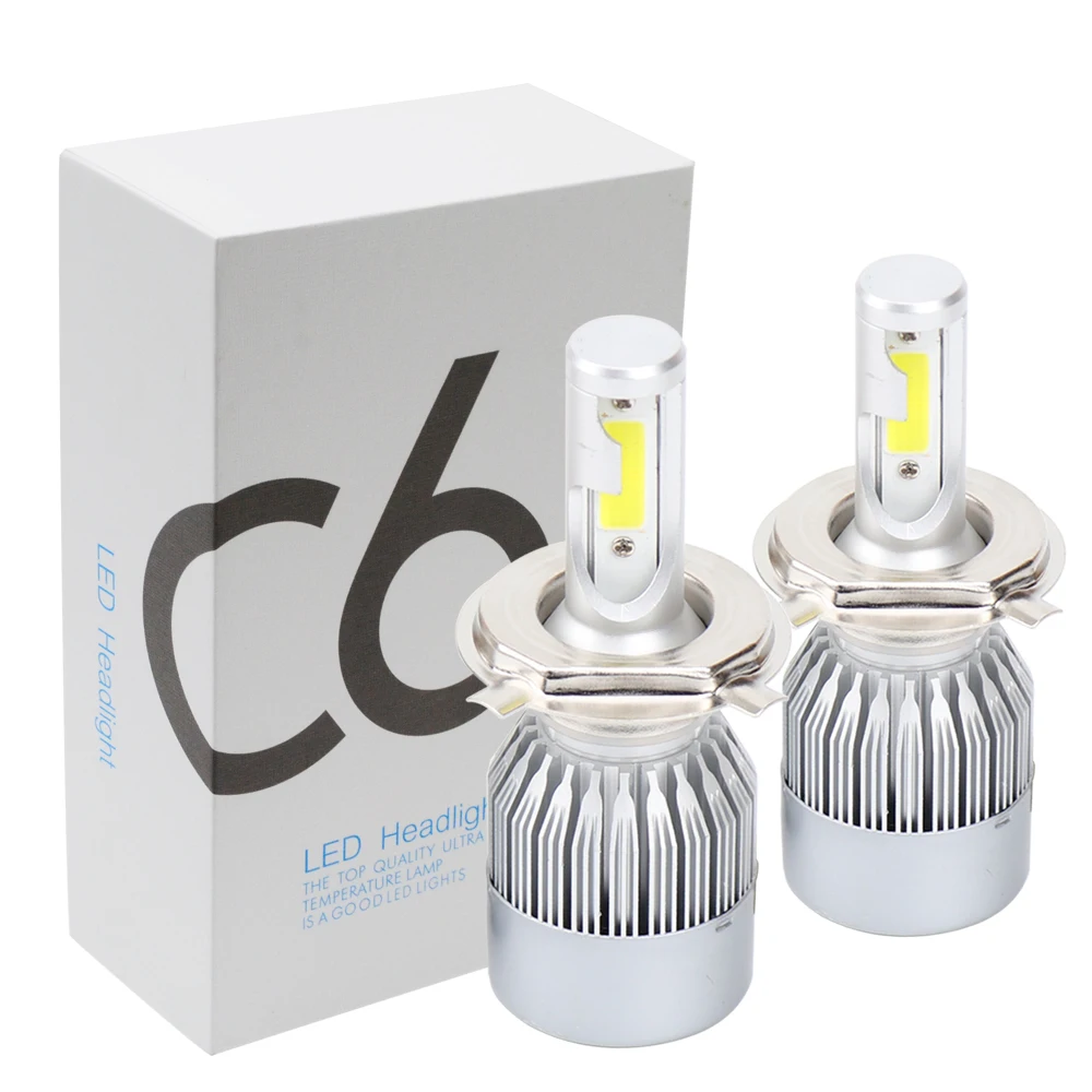 Hviero H4 H7 H11 H1 H3 9005 9006 COB Car LED Headlight Bulbs Hi-Lo Beam 72W 8000LM 6500K Auto Headlamp Led Car Lights DC 12v 24v