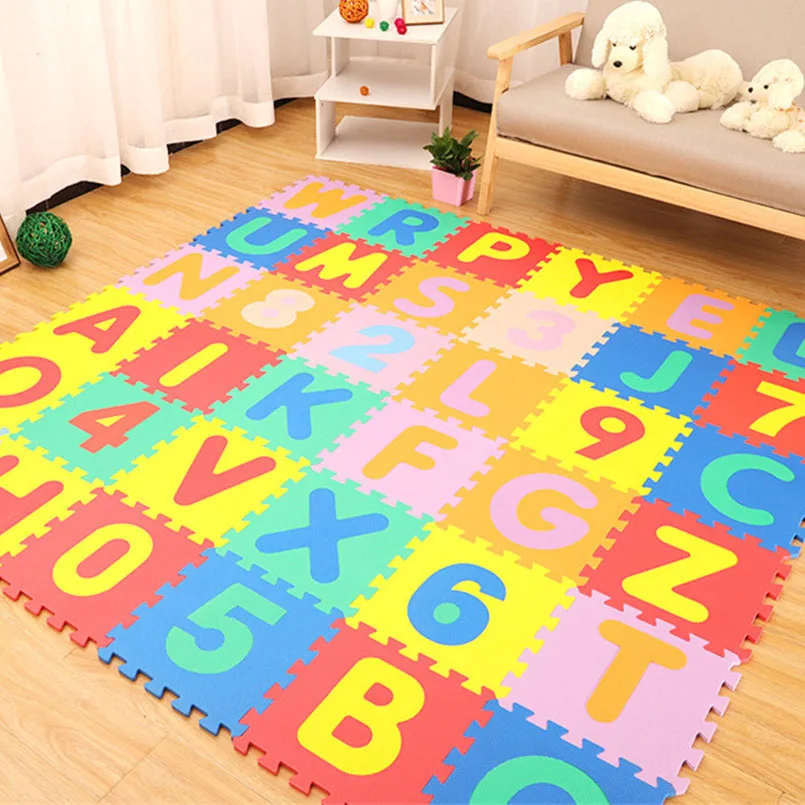 30*30cm mousse anglais Alphabet numéro motif tapis de jeu pour bébé enfants Puzzle jouet Yoga lettre ramper tapis tapis tapis jouets