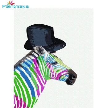 

Paintmake zebra DIY Paint By Numbers color animal oil painting on canvas Horse For Home room decor Wall Art Picture