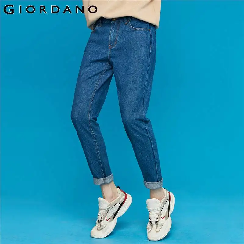 Giordano мужские джинсы потертые пять карманов джинсовые брюки средняя талия зауженные брюки джинсы Para Hombre повседневные 01119071