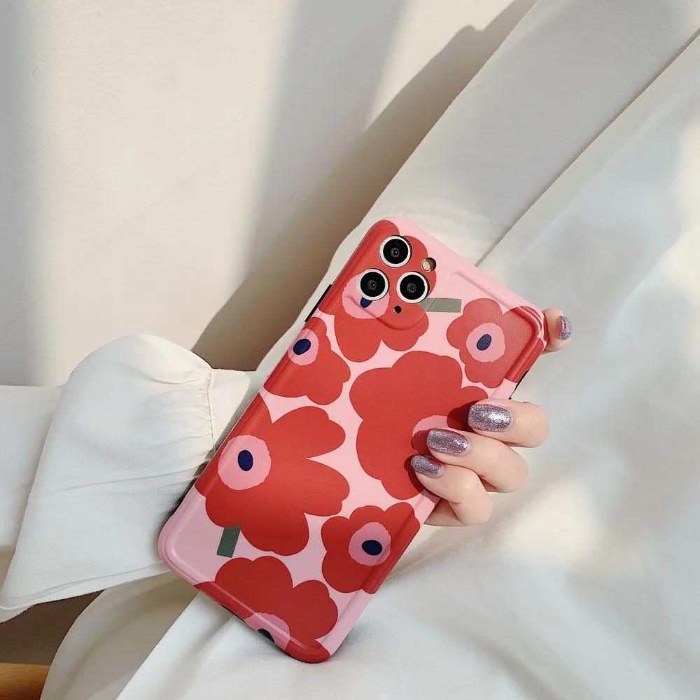 

Trendy flower pattern fine hole waterproof and anti-fall case For iPhone 11 Pro Max XR XS Max XS 7 8 plus for women