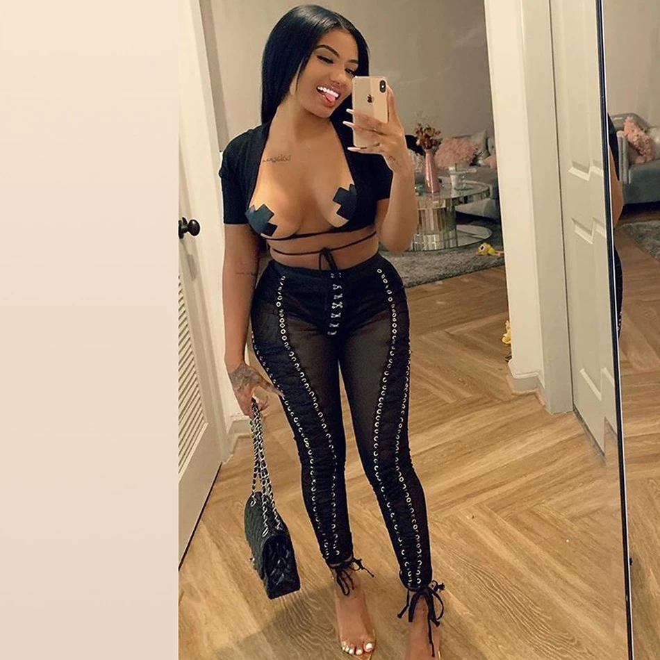 2020 new fashion sexy white womens set one-shoulder top & tpencil trousers 2 two-piece club celebrity party Bodycon pants set