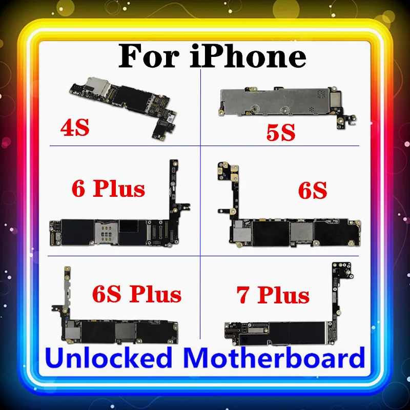 Для IPhone 4S 5S 6Plus 6s Plus 7p 8 plus XR XS 11 Pro Max материнская плата без прикосновения/Face ID оригинальный чистый IOS полный