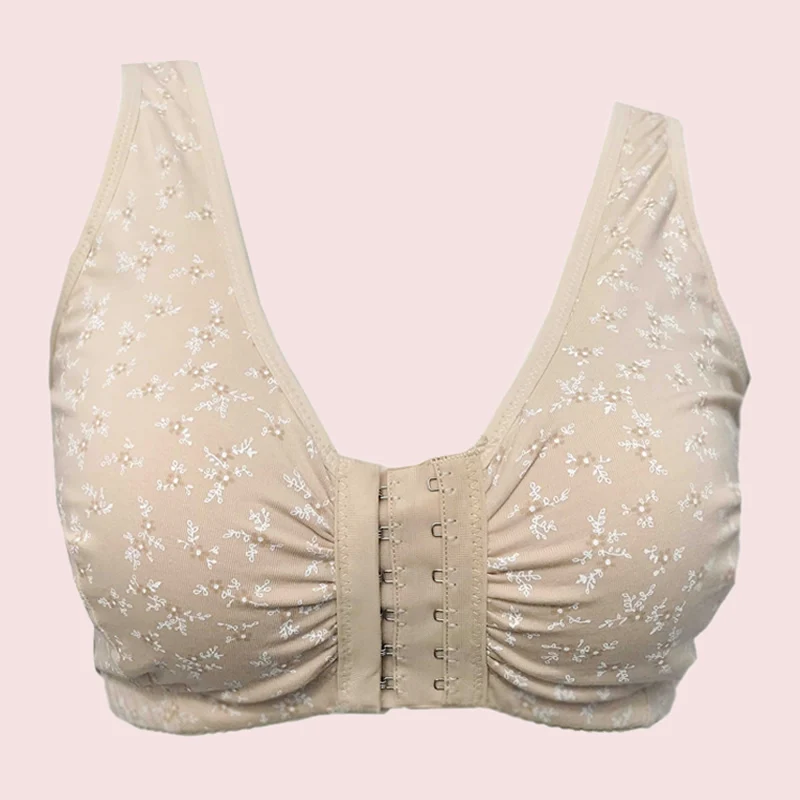 Comfortable Cotton Breast Bra, Dedicated Front Buckle Nonwire Bra