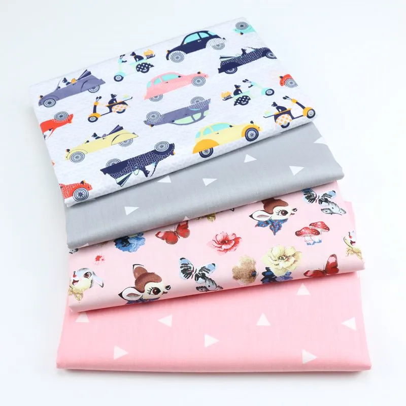 

Cartoon Animal Car Printing Cotton Fabric Woven Textile Twill Patchwork DIY Crafts Cloth Baby Cover Clothes Decoration Fabric