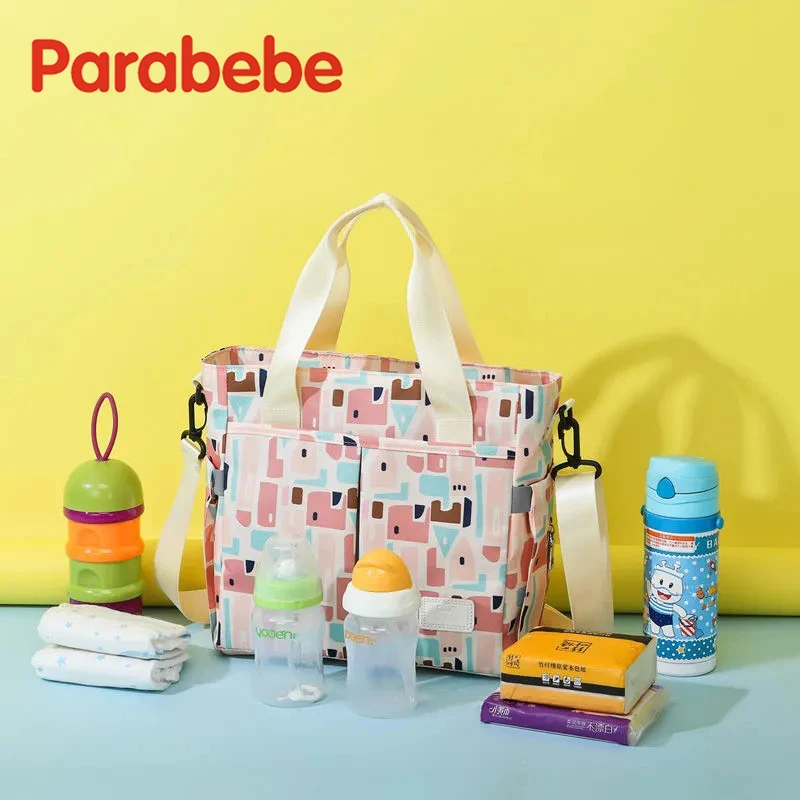 

Parabebe Fashion Mommy Bag Diaper Bag Shoulder Baby Outing Multifunctional Lightweight Mom Bag Maternal and Child Bag
