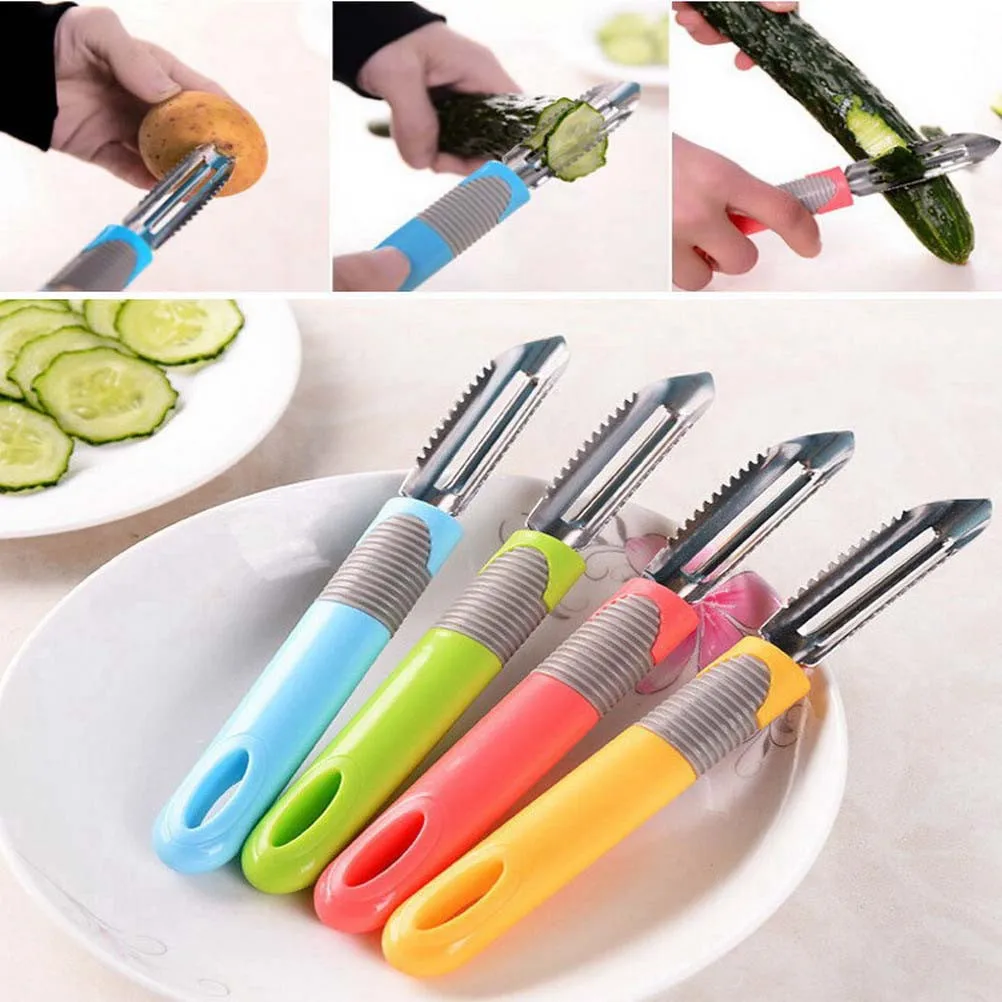 Peeler Fruit Slices Potatoes Apple Peeling Nife Multifunctional random color kitchen accessories Vegetable cutter Knife | Дом и сад