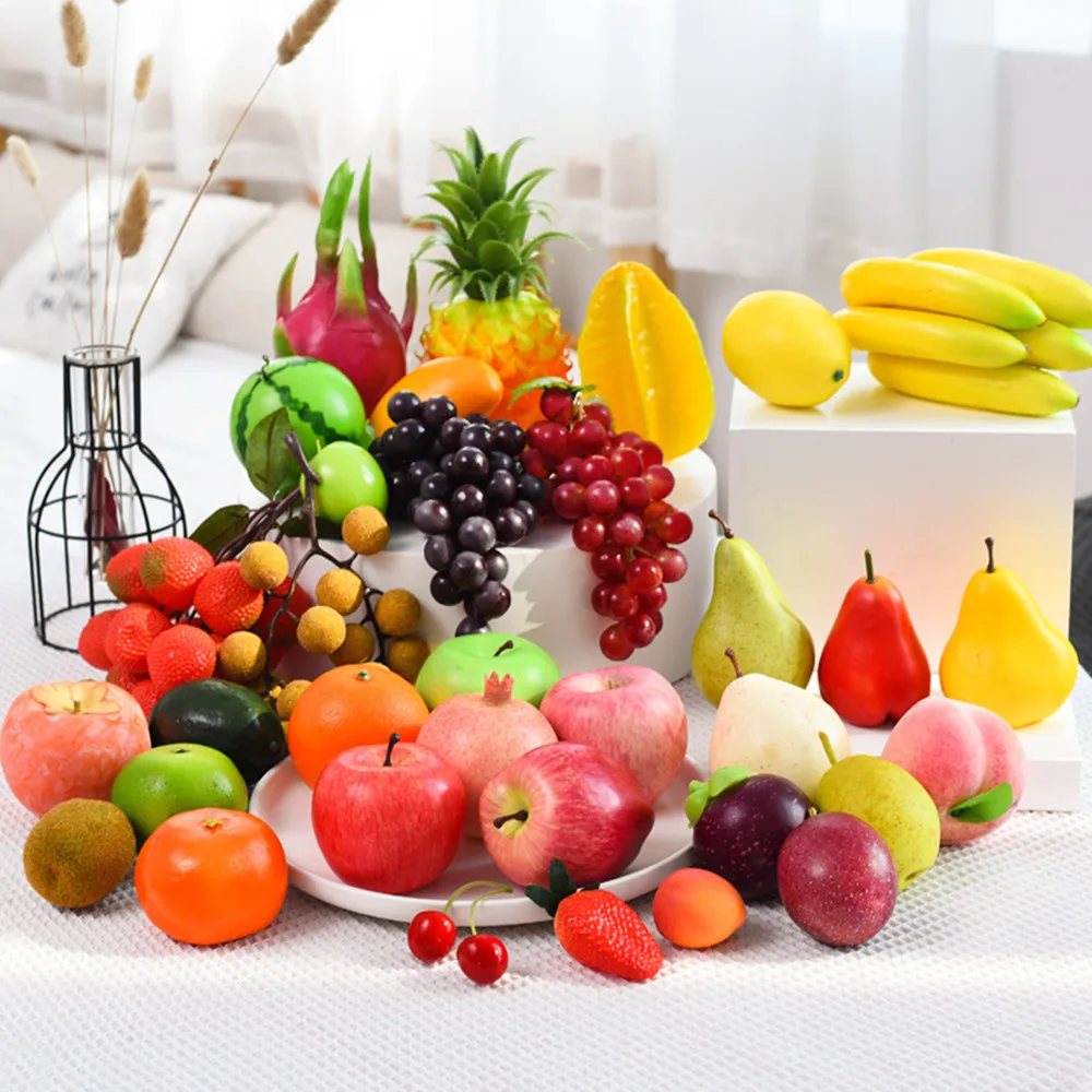 

1pc Artificial Apple Fake Fruit Home Decoration Simulation Orange Ornament Craft Food Photography props Home