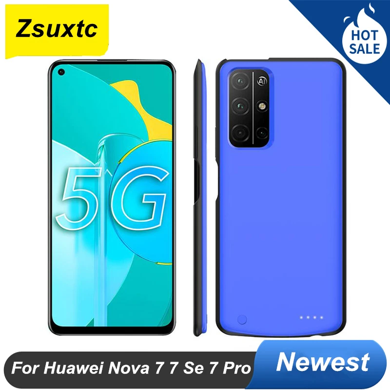 

6800 мАч для Huawei Nova 7, чехол для аккумулятора Nova 7 SE, Nova 7 Pro, чехол для зарядного устройства, чехол для аккумулятора, чехол для аккумулятора