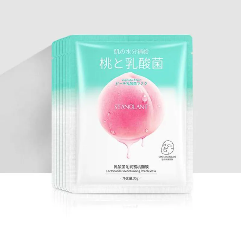 Lactic Acid Bacteria Moisturizing Peach Facial Mask Hydrating Skin Mask Skin Care Plant Extracts