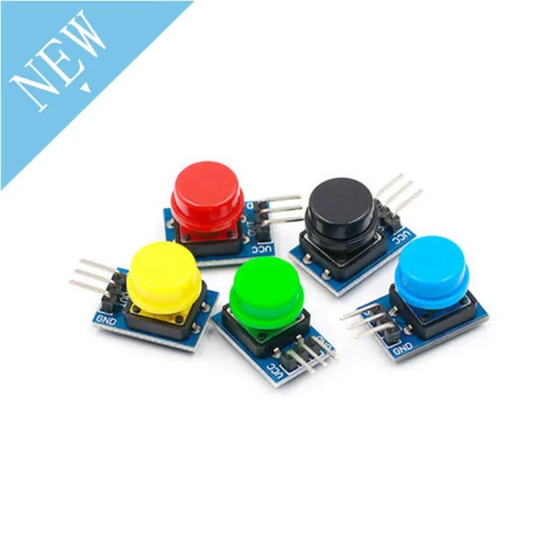

Button Board 2*12mm Big key module Light Touch Switch Black Blue Green Red Yellow Hat for Arduino 12X12MM PCB DIY Electronic