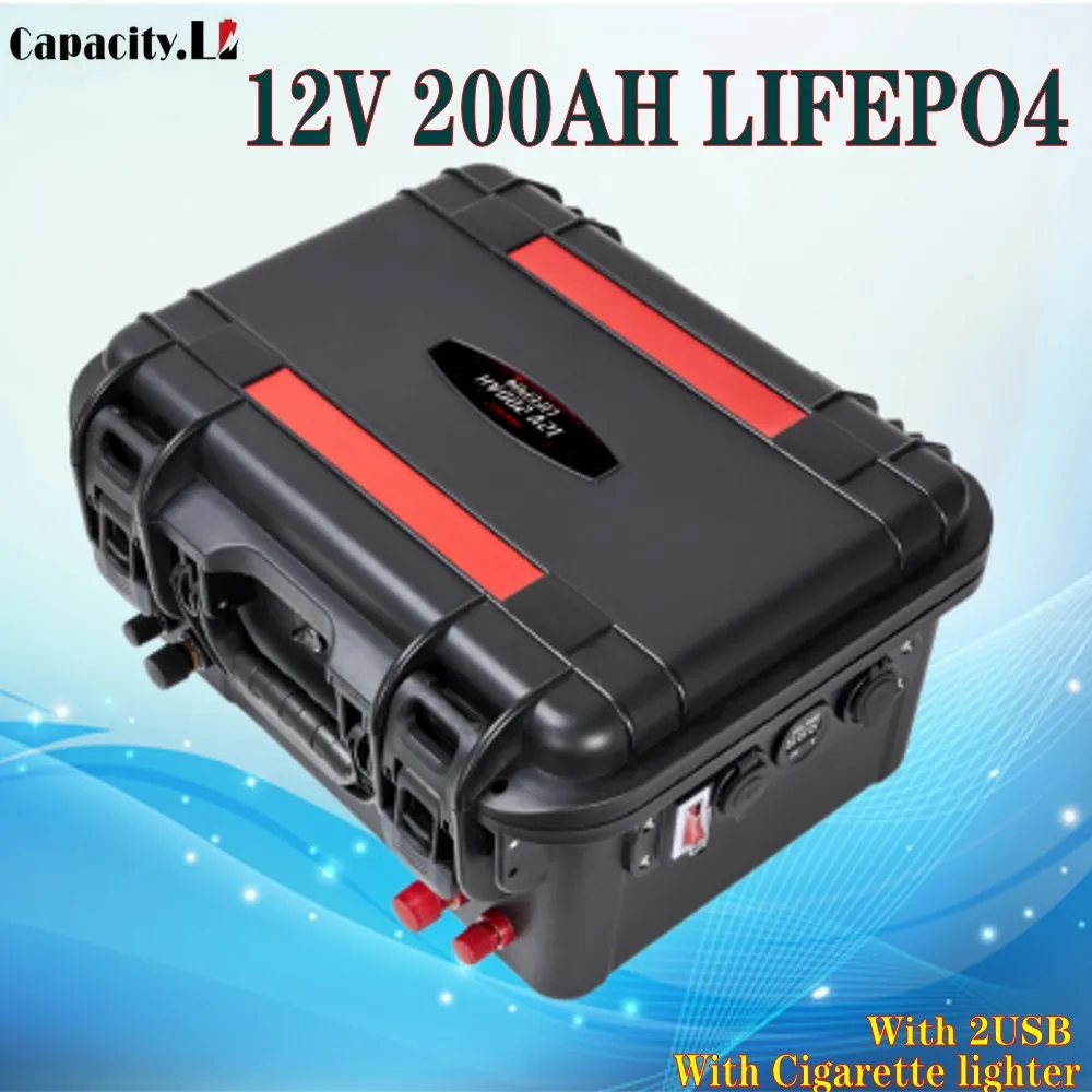 12V lifepo4 battery 200ah 100ah Rechargeable RV lithium battery with BMS for Outdoor camping and Inverter Solar energy
