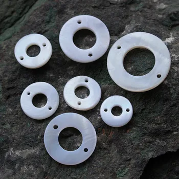 

20Pcs/pack Double Round Shape White Natural Of Pearl Shell Beads Big Round For Women Diy Earrings Pendientes Jewelry Accessories