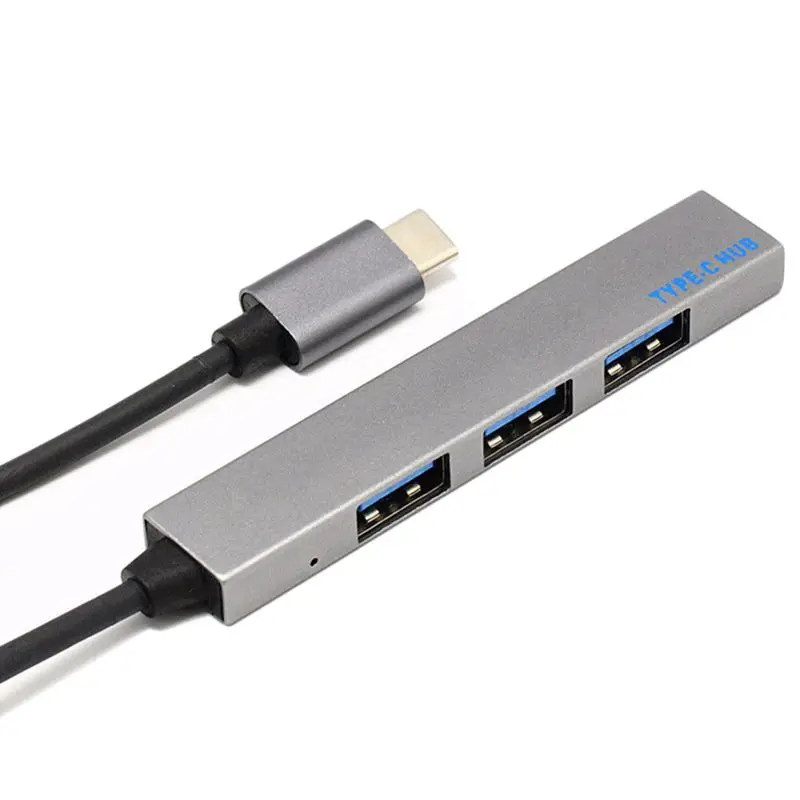 Type-C usb-хаб 4 порта сплав USB-C 3,1-USB 2,0 Тип C OTG быстрая передача светодиодный светильник для ноутбука ПК мышь Macbook huawei